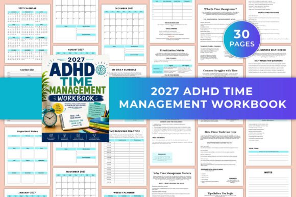 Download 2027 ADHD Time Management Workbook KDP - Management Collection