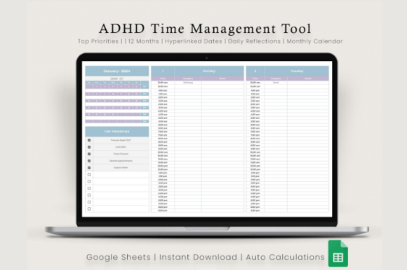 Download ADHD Time Management Tool Google Sheet - Management Collection