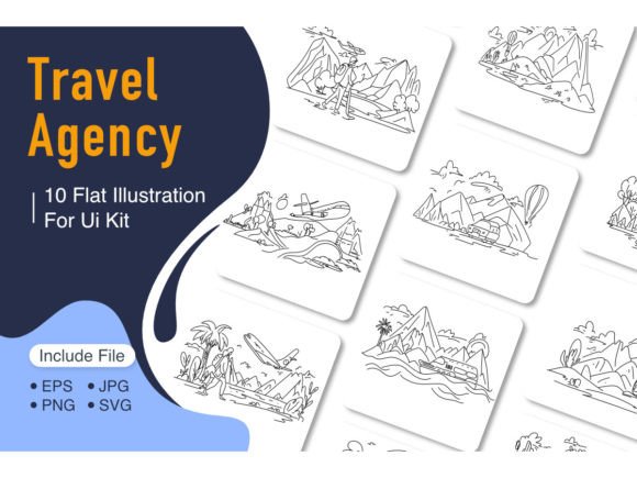Download Travel Agency Trendy Flat Illustration - Trendy Collection